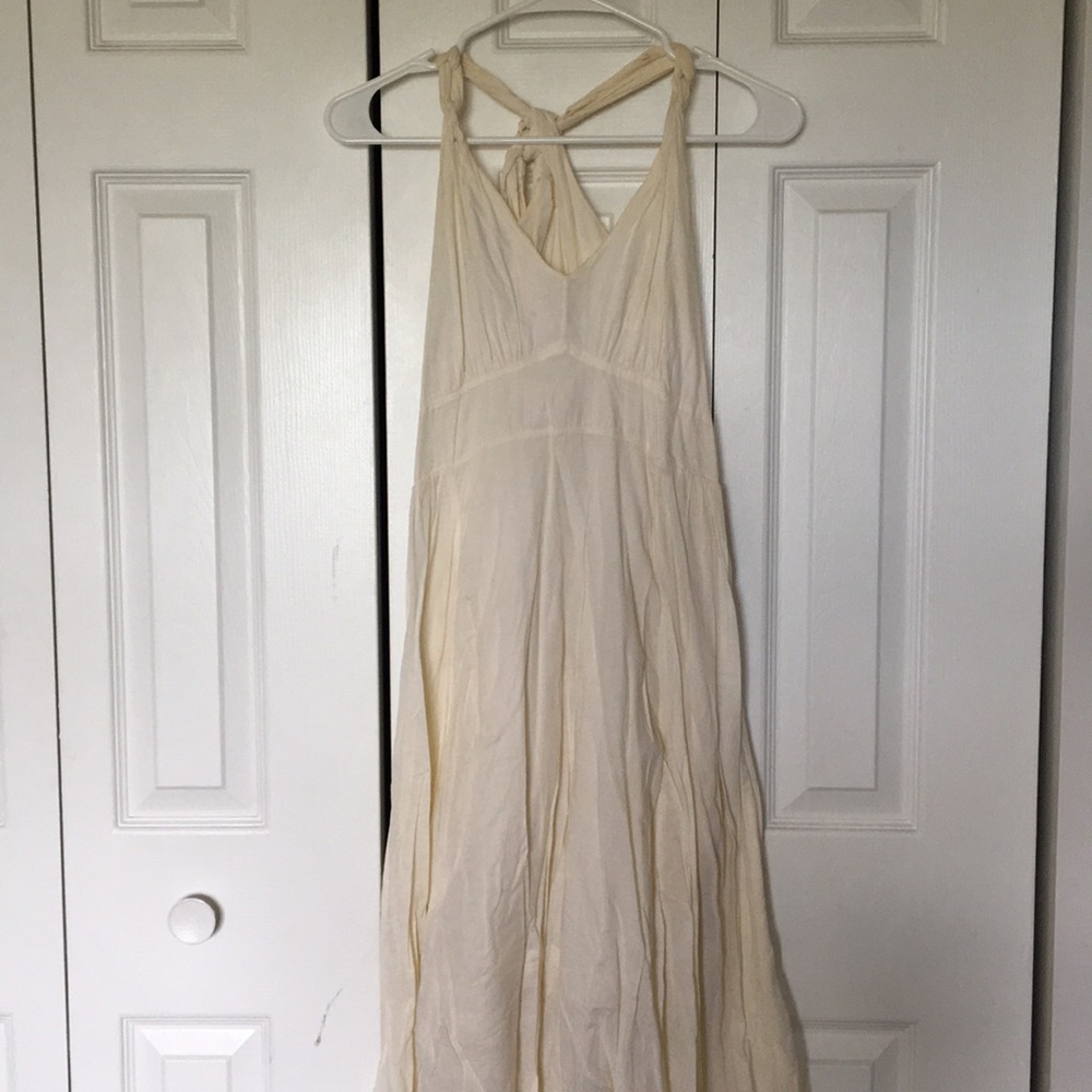 Anthropologie Vanitas cream midi summer dress sz m